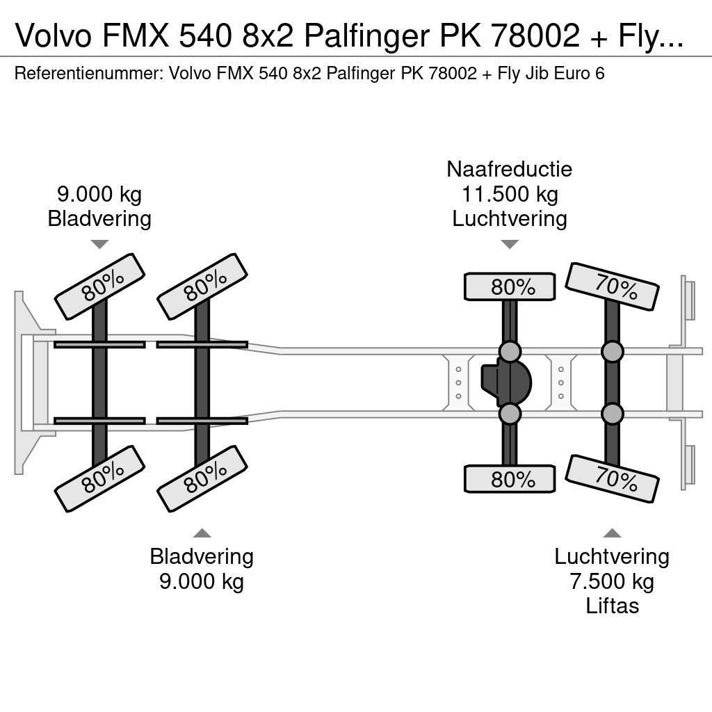 Volvo FMX 540 8x2 Palfinger PK 78002 + Fly Jib Euro 6 Grúas todo terreno