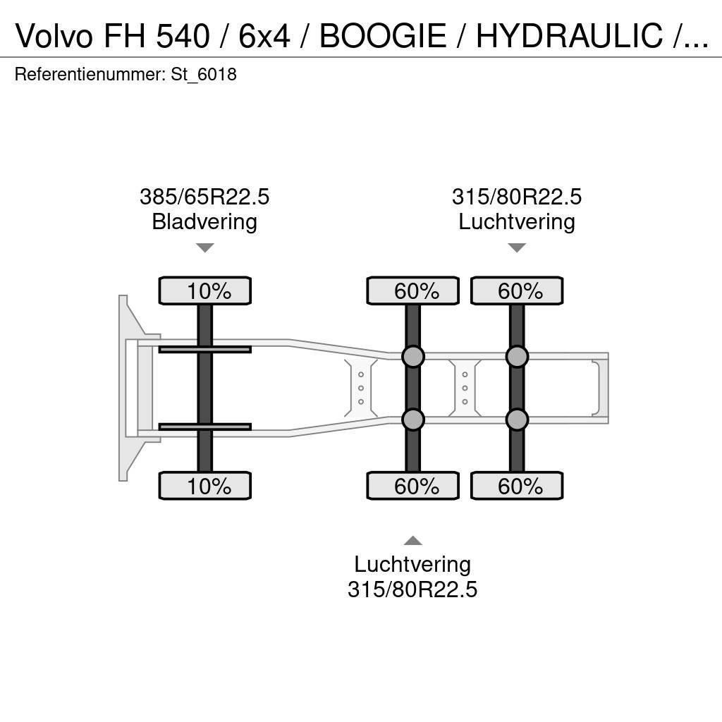 Volvo FH 540 / 6x4 / BOOGIE / HYDRAULIC / RETARDER / Cabezas tractoras