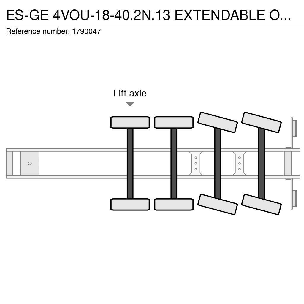 Es-ge 4VOU-18-40.2N.13 EXTENDABLE OPLEGGER/TRAILER/AUFLI Semirremolques de plataformas planas/laterales abatibles