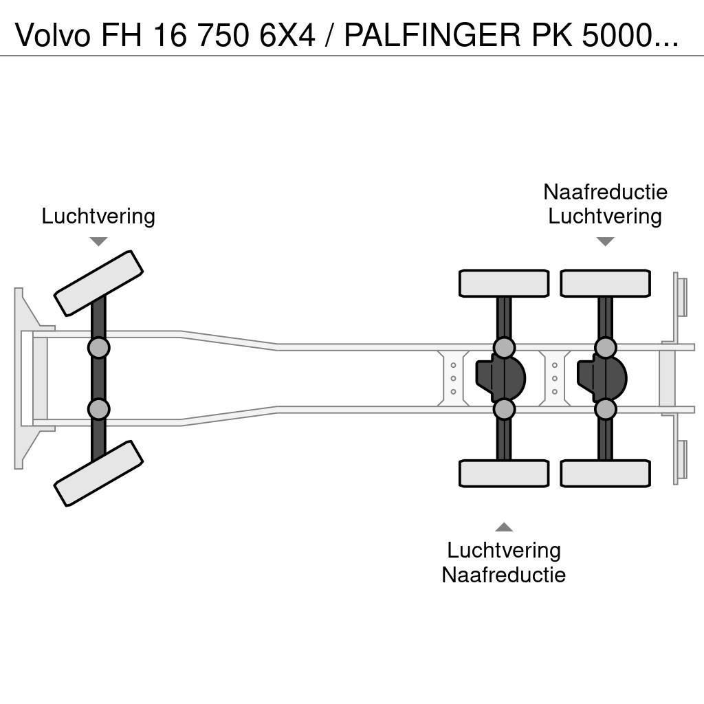 Volvo FH 16 750 6X4 / PALFINGER PK 50002 KRAAN / 50 T/M Grúas todo terreno