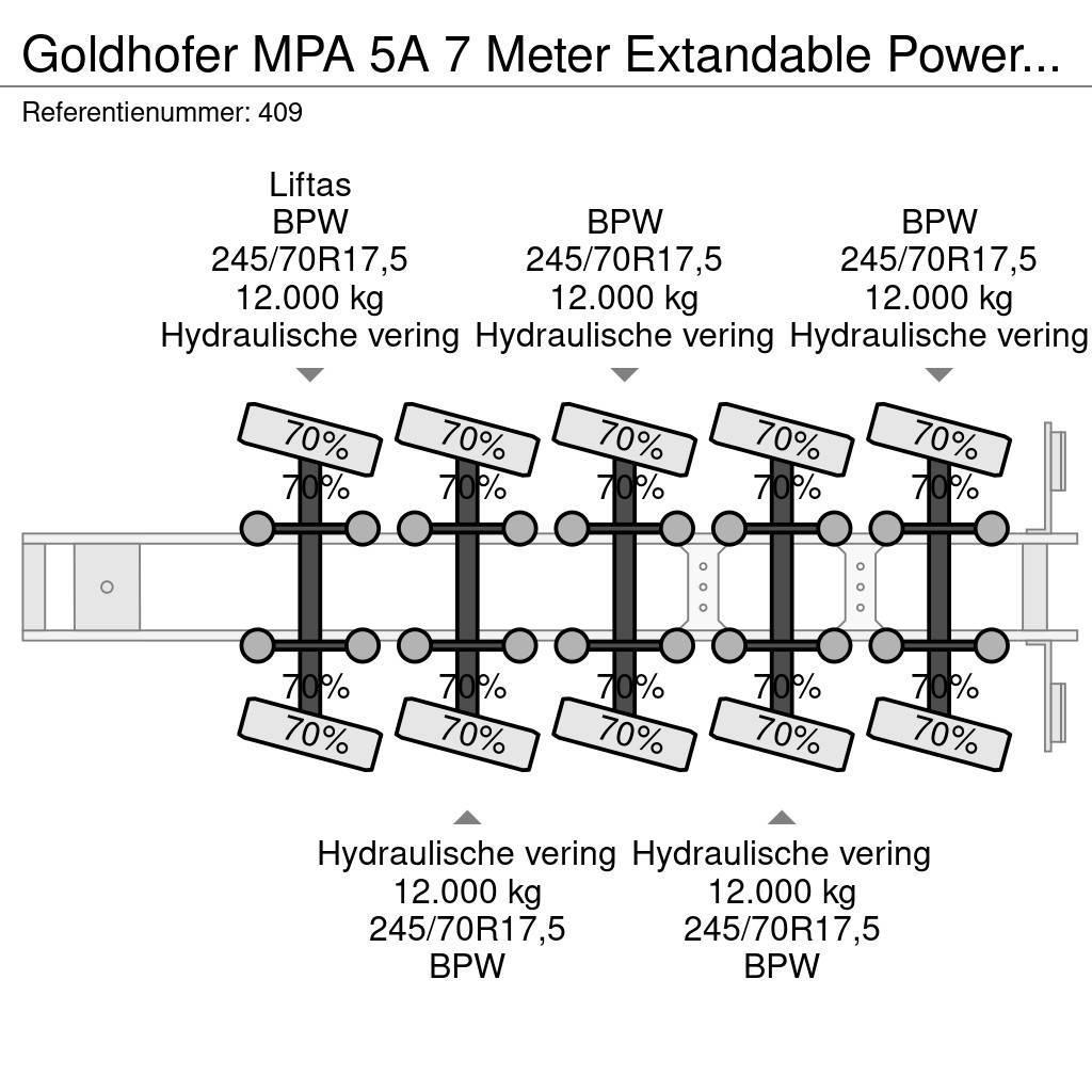 Goldhofer MPA 5A 7 Meter Extandable Powersteering Liftaxle 1 Semirremolques de góndola rebajada