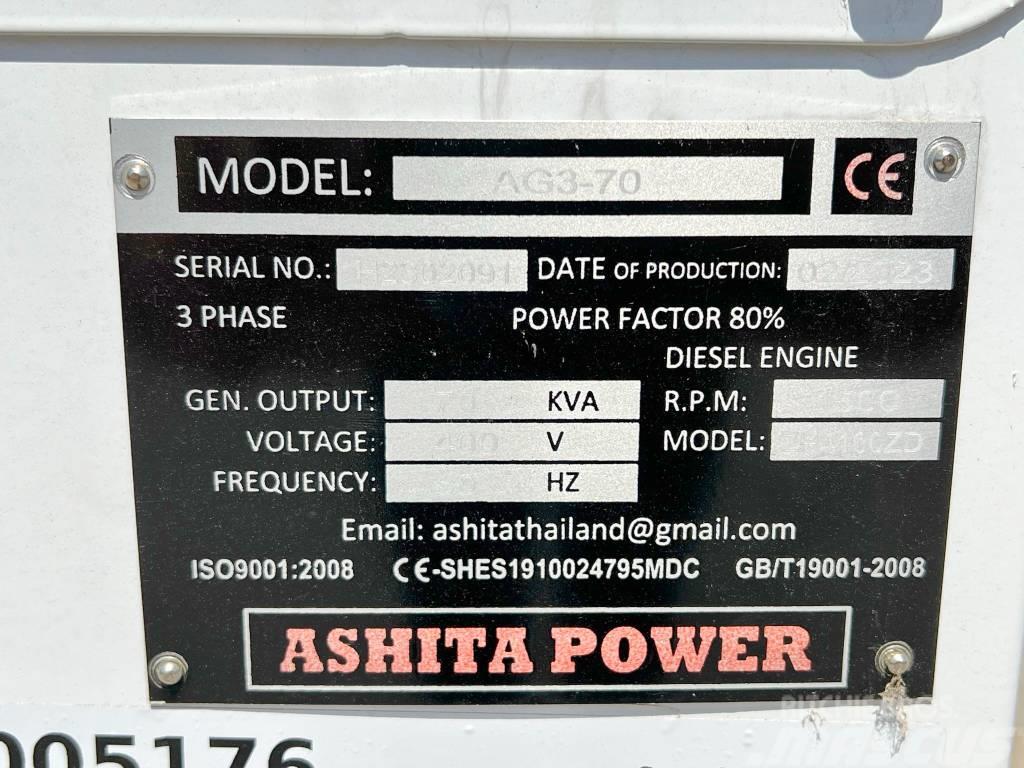 Ashita AG3-70 - 70 KVA New / Unused / CE Certified Generadores diesel