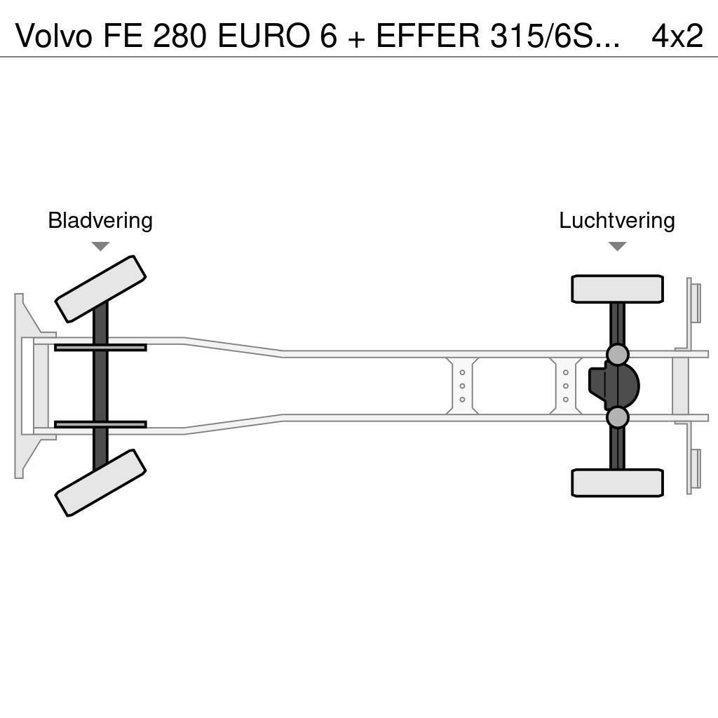 Volvo FE 280 EURO 6 + EFFER 315/6S + JIB 4S / LIER / WIN Grúas todo terreno