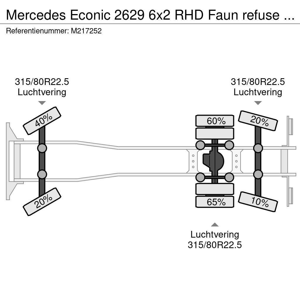 Mercedes-Benz Econic 2629 6x2 RHD Faun refuse truck Camiones de basura