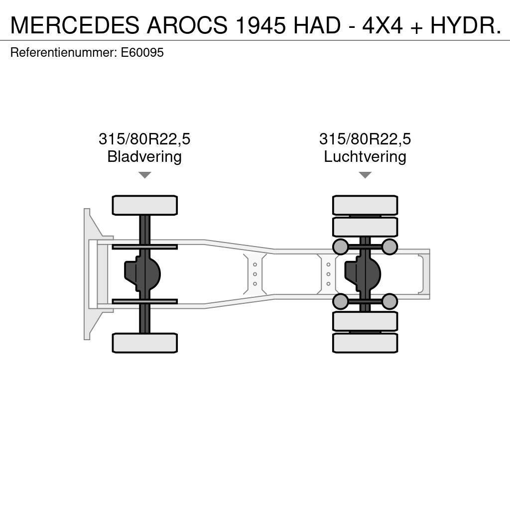 Mercedes-Benz AROCS 1945 HAD - 4X4 + HYDR. Cabezas tractoras