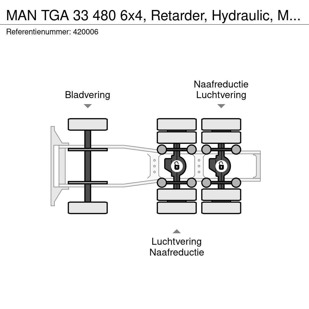 MAN TGA 33 480 6x4, Retarder, Hydraulic, Manual Cabezas tractoras