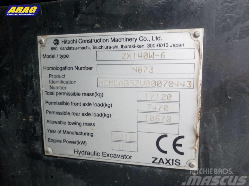 Hitachi ZX 140 W-6 Excavadoras de ruedas