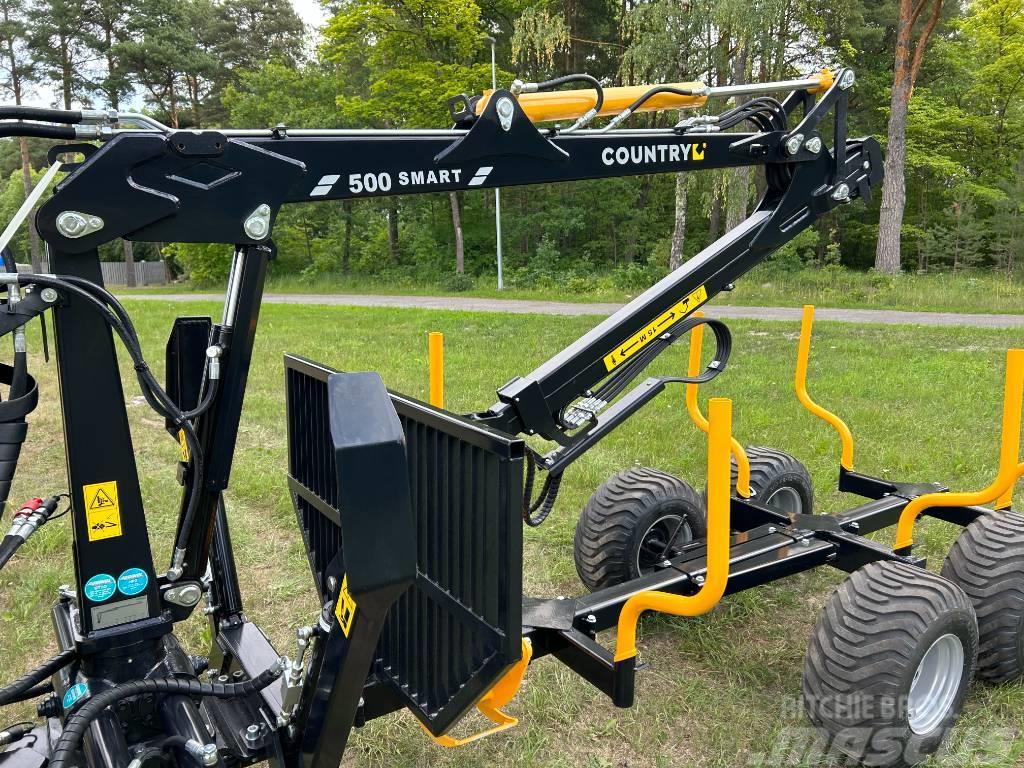 Country TRAILER 30S + CRANE 500 SMART Remolques forestales