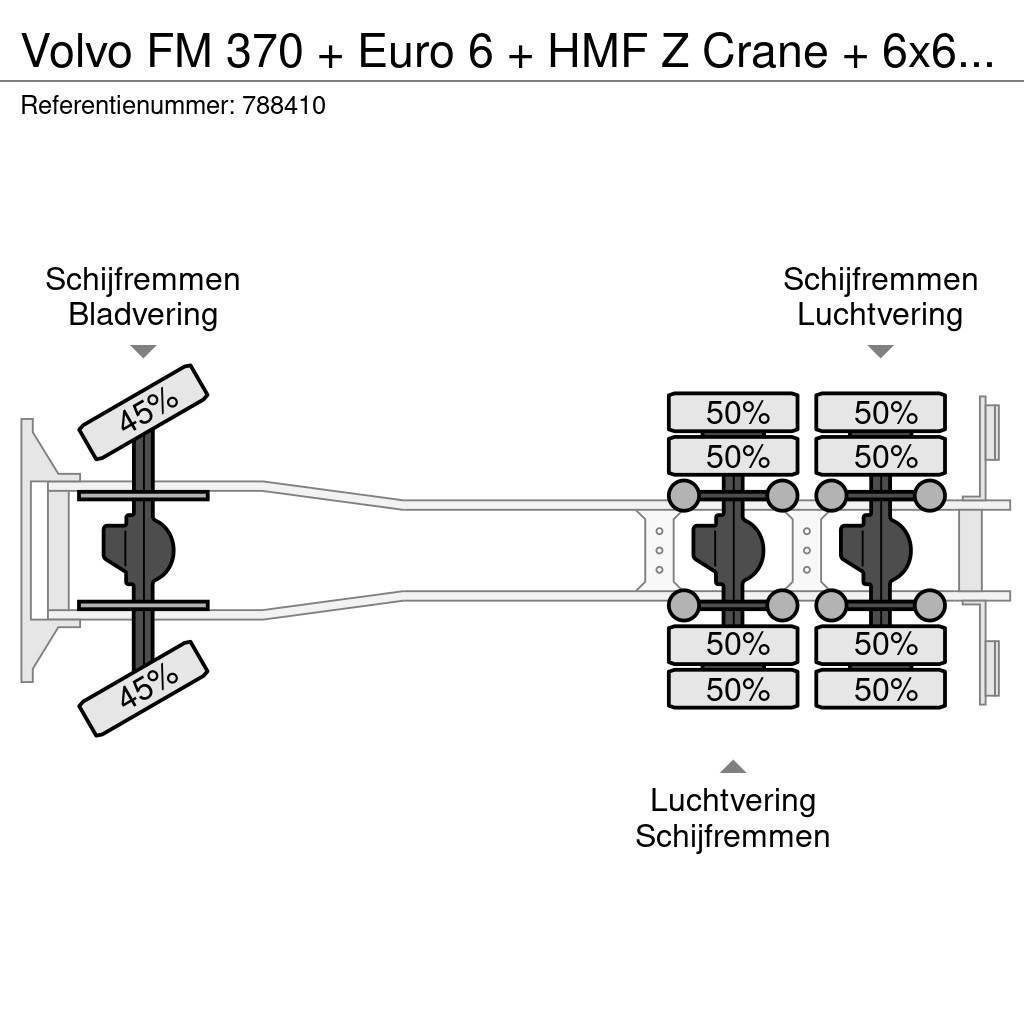 Volvo FM 370 + Euro 6 + HMF Z Crane + 6x6 + Hardox KIPPE Grúas todo terreno