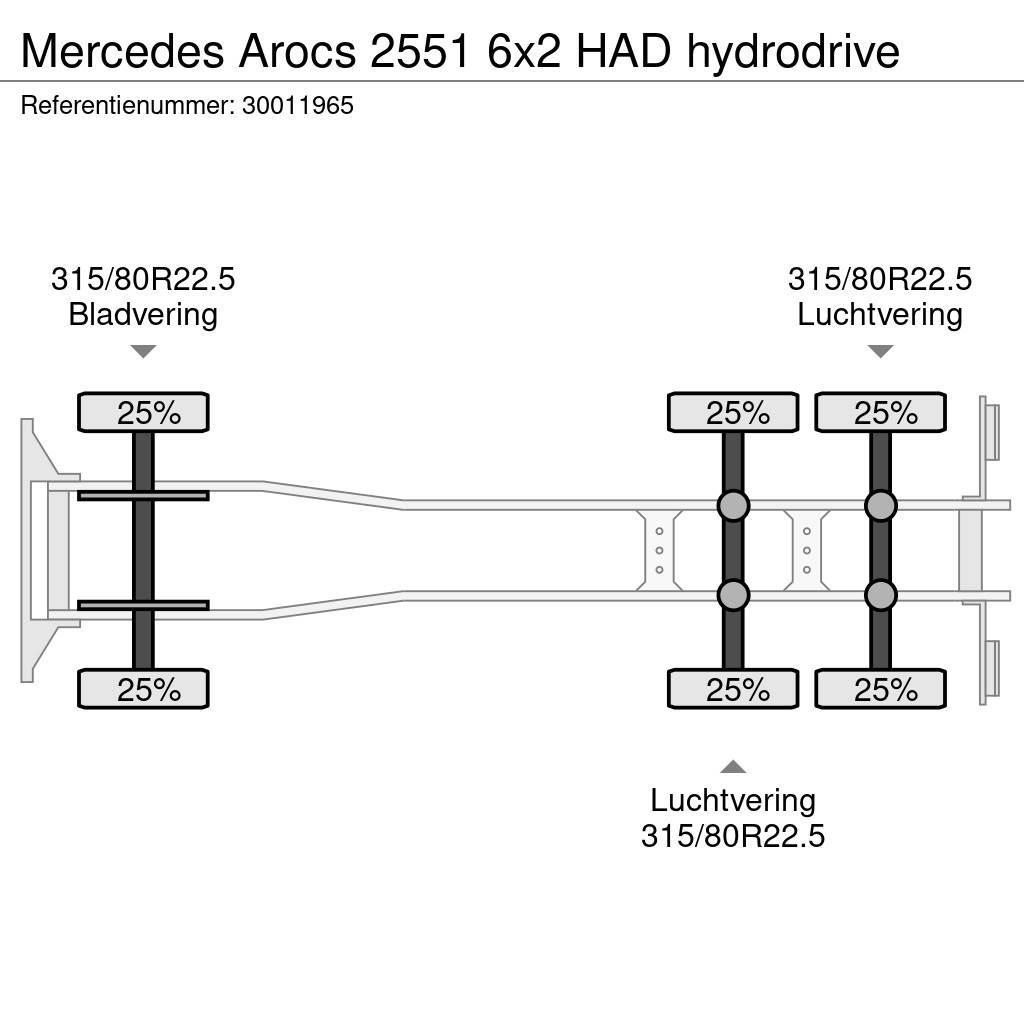 Mercedes-Benz Arocs 2551 6x2 HAD hydrodrive Camiones chasis
