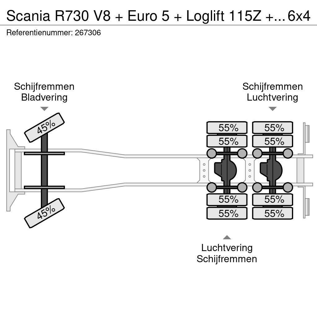 Scania R730 V8 + Euro 5 + Loglift 115Z + 6X4 + DISCOUNTED Grúas todo terreno