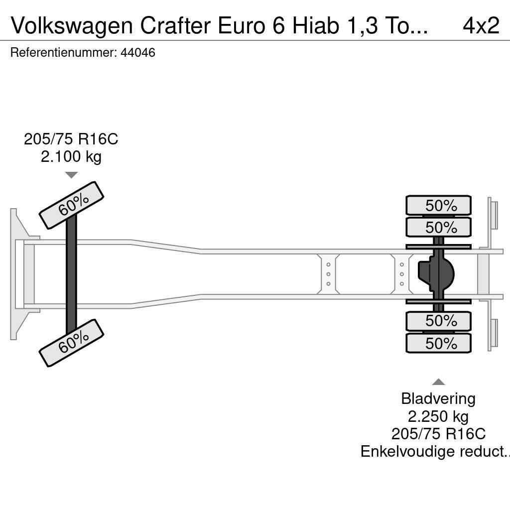 Volkswagen Crafter Euro 6 Hiab 1,3 Tonmeter laadkraan Kipper Camiones bañeras basculantes o volquetes