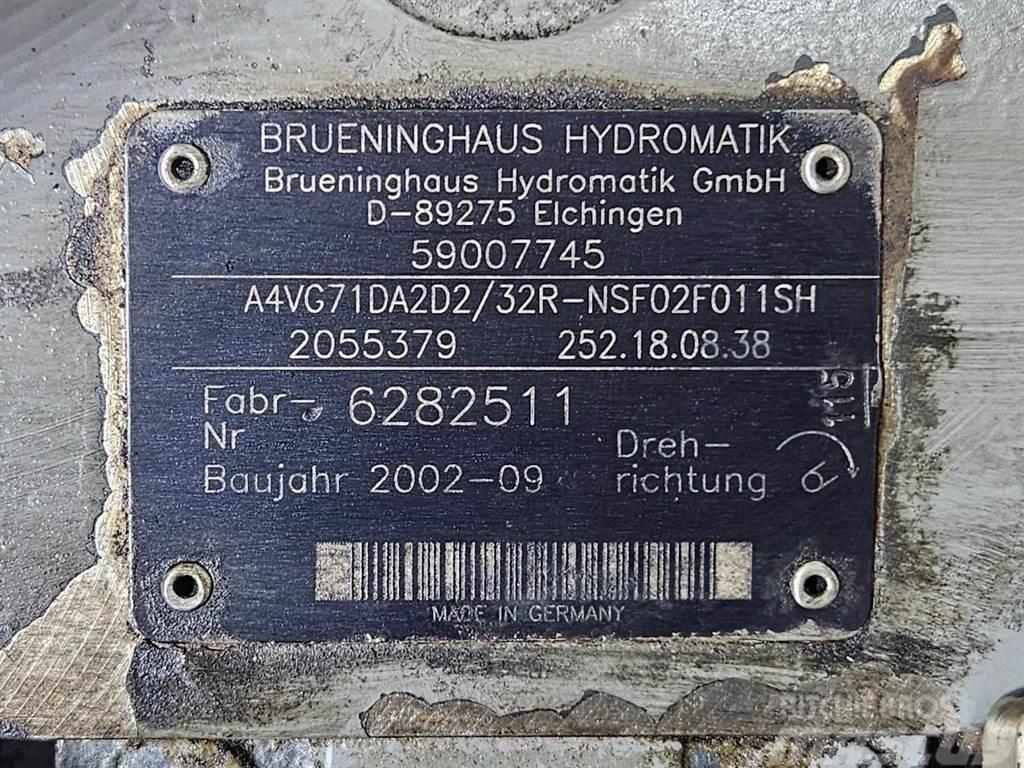 Brueninghaus Hydromatik A4VG71DA2D2/32R-Drive pump/Fahrpumpe Hidráulicos