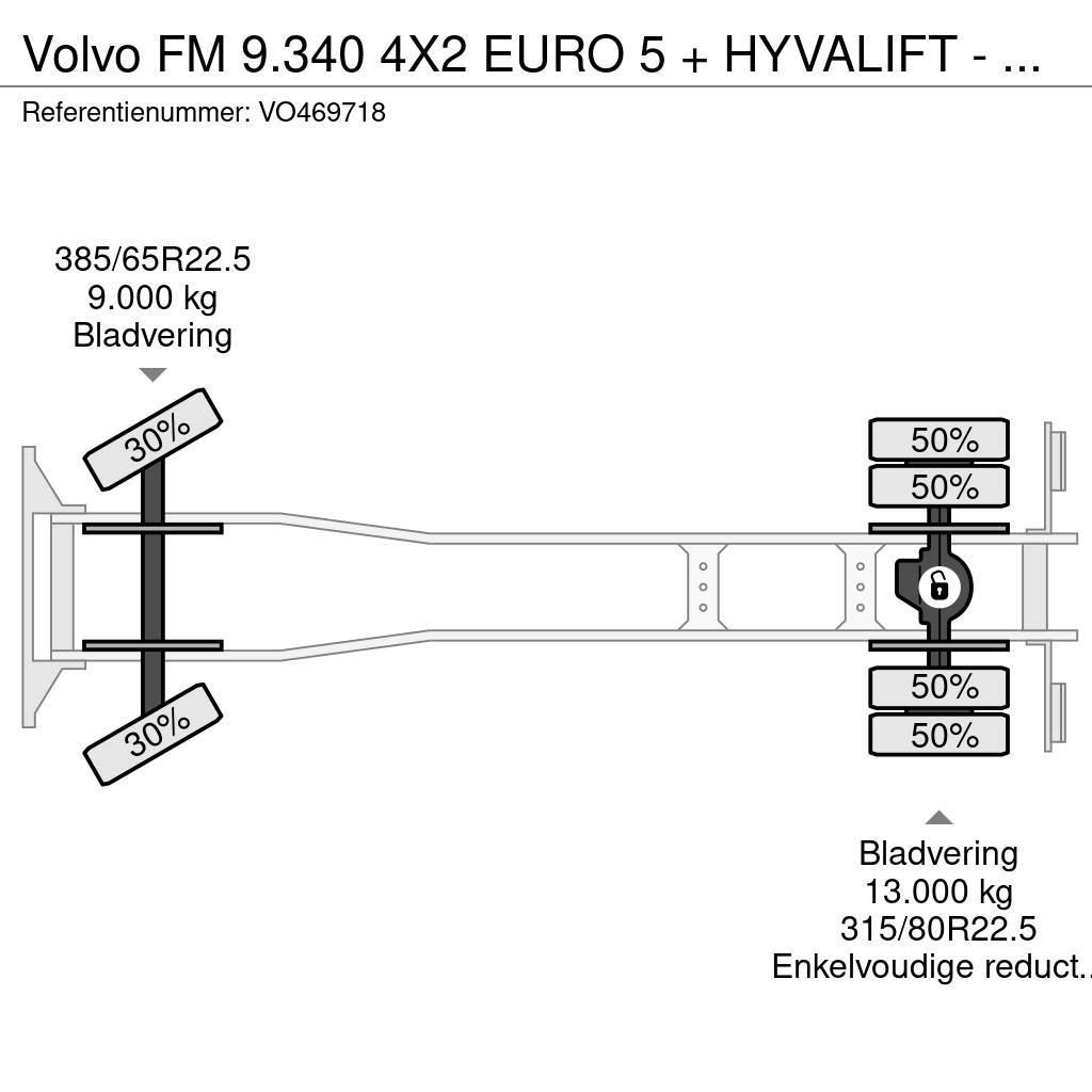 Volvo FM 9.340 4X2 EURO 5 + HYVALIFT - FULL STEEL SUSP. Camiones portacubetas