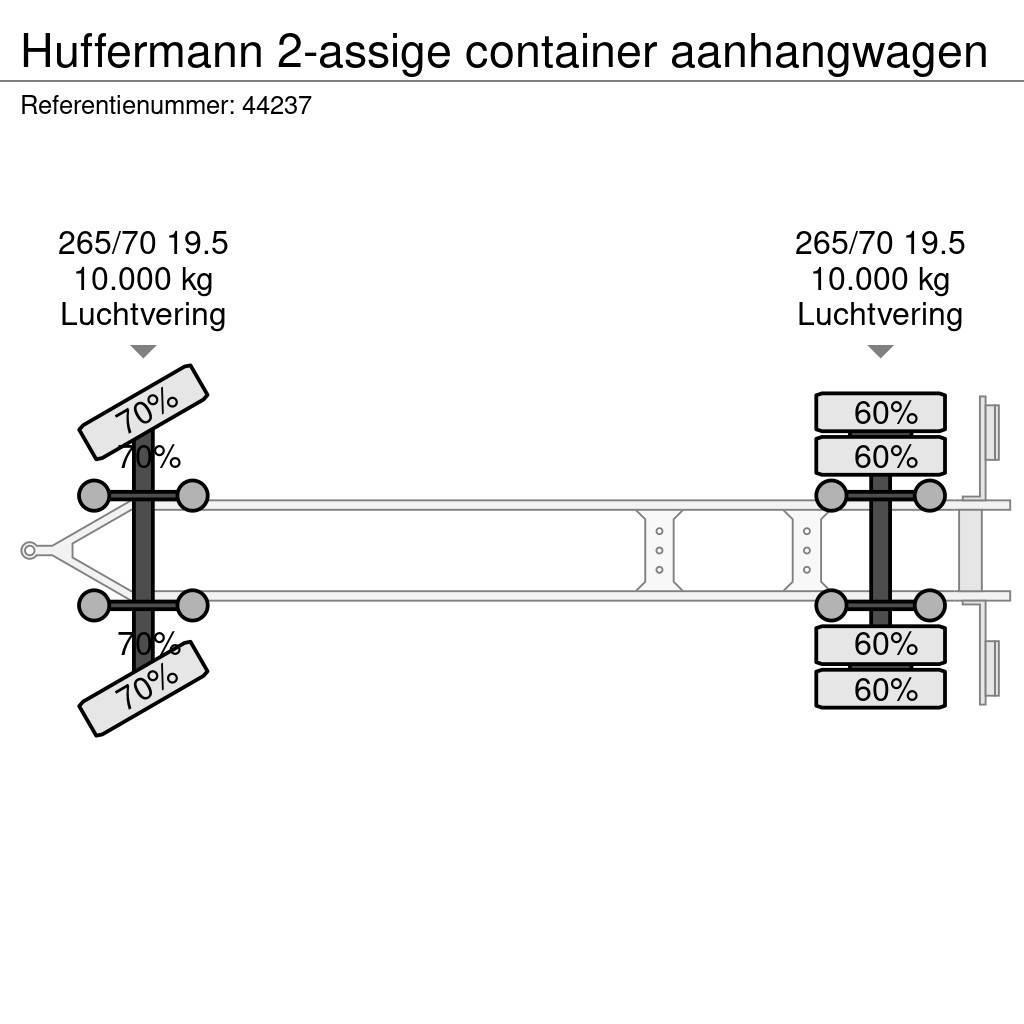 Hüffermann 2-assige container aanhangwagen Remolques portacontenedores