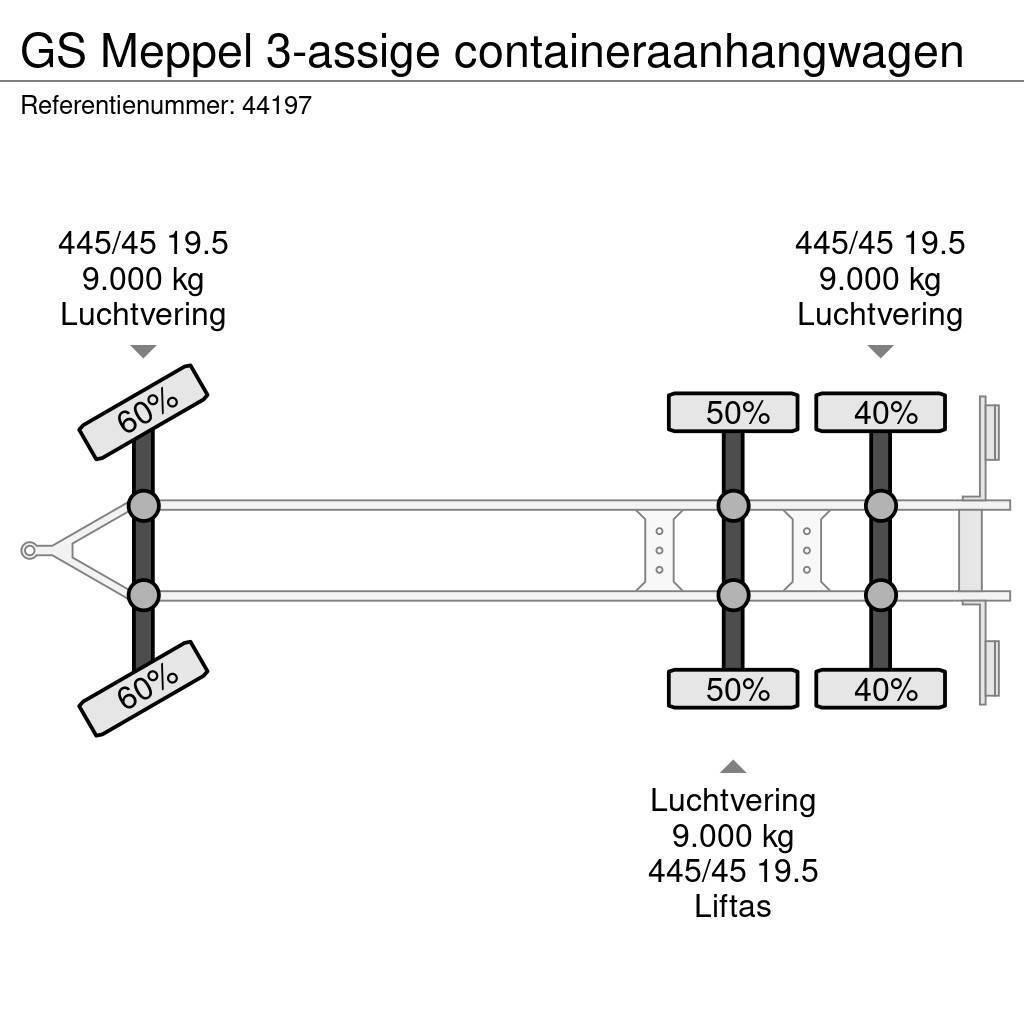 GS Meppel 3-assige containeraanhangwagen Remolques portacontenedores