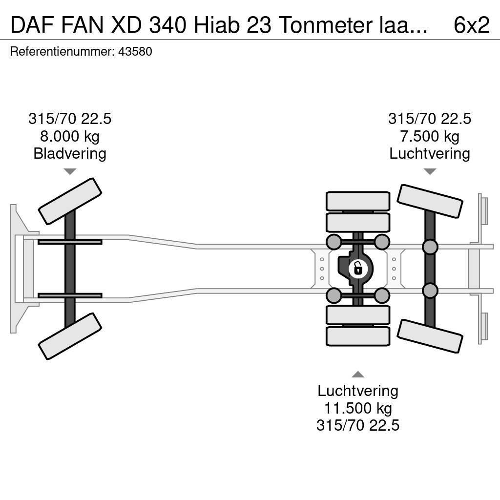 DAF FAN XD 340 Hiab 23 Tonmeter laadkraan + Welvaarts Camiones de basura