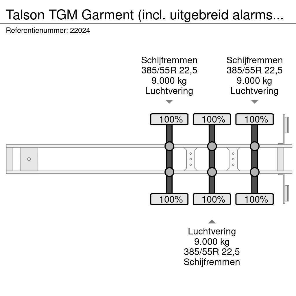 Talson TGM Garment (incl. uitgebreid alarmsysteem) Semirremolques con carrocería de caja