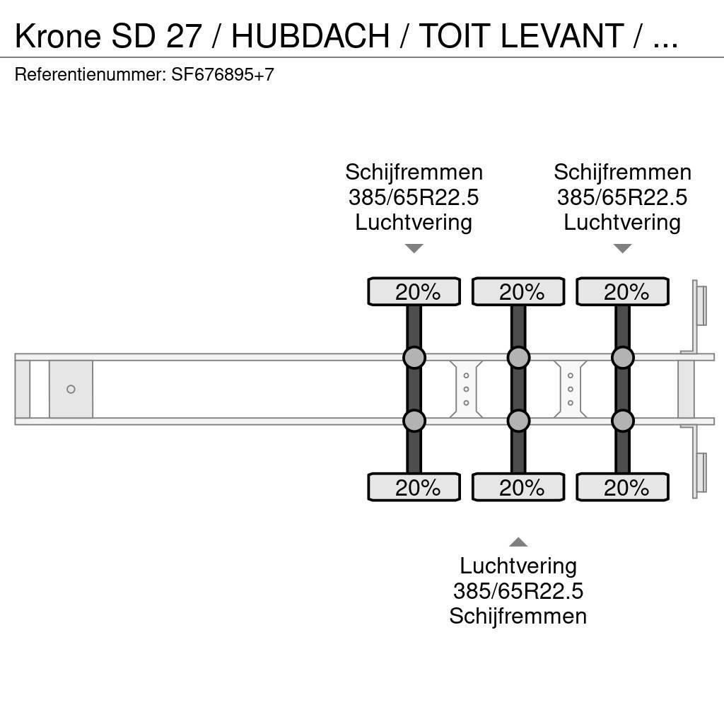 Krone SD 27 / HUBDACH / TOIT LEVANT / HEFDAK / COIL / CO Semirremolques con caja de lona