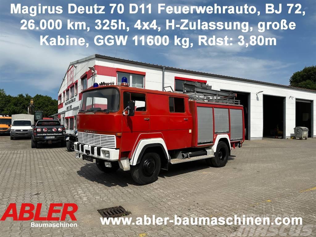 Magirus Deutz 70 D11 Feuerwehrauto 4x4 H-Zulassung Camiones caja cerrada