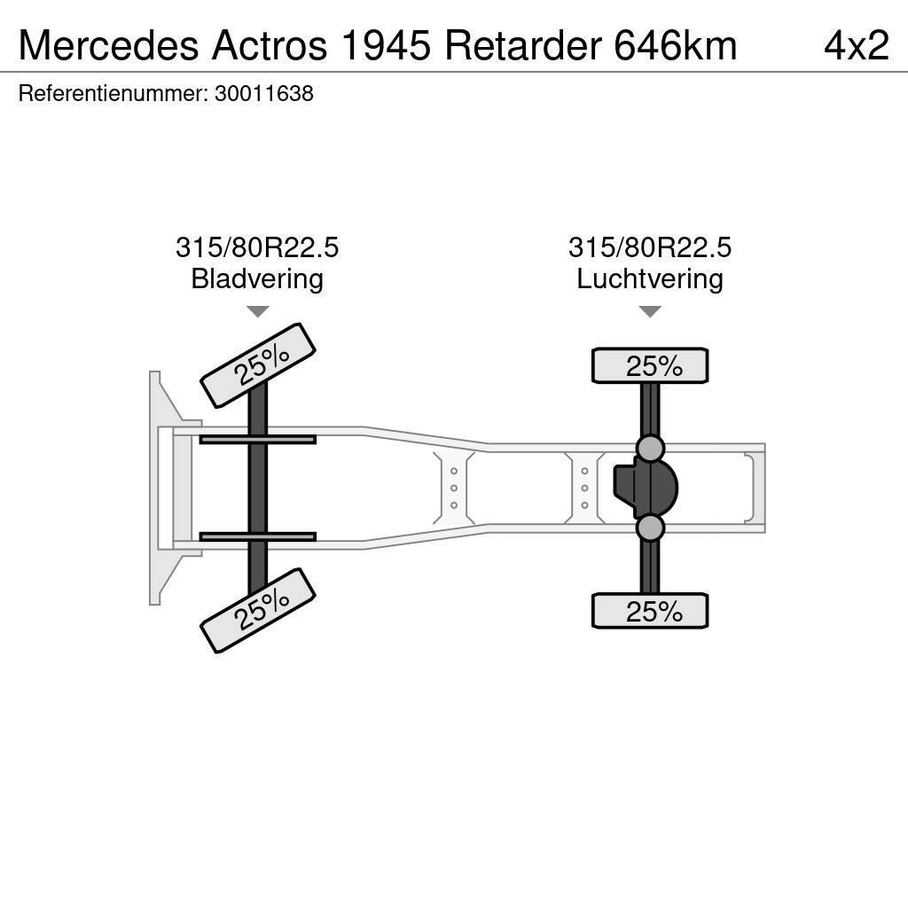 Mercedes-Benz Actros 1945 Retarder 646km Cabezas tractoras