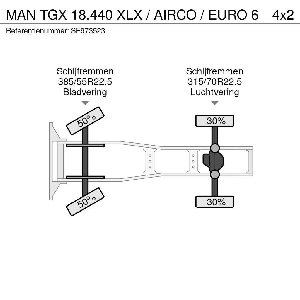 MAN TGX 18.440 XLX / AIRCO / EURO 6 Cabezas tractoras