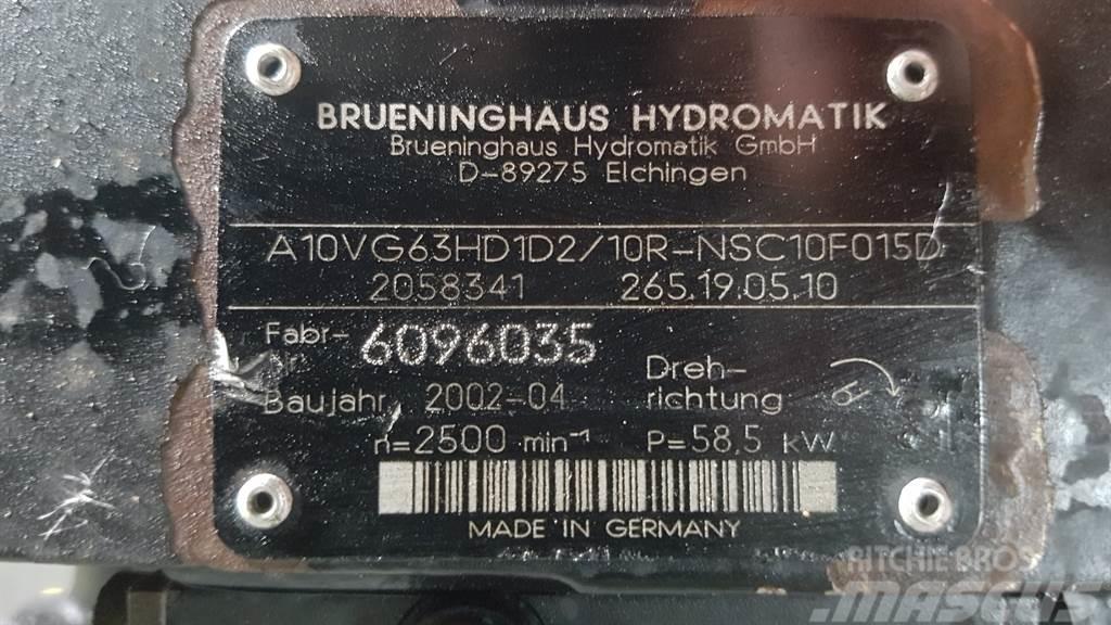 Brueninghaus Hydromatik A10VG63HD1D2/10R - Drive pump/Fahrpumpe/Rijpomp Hidráulicos