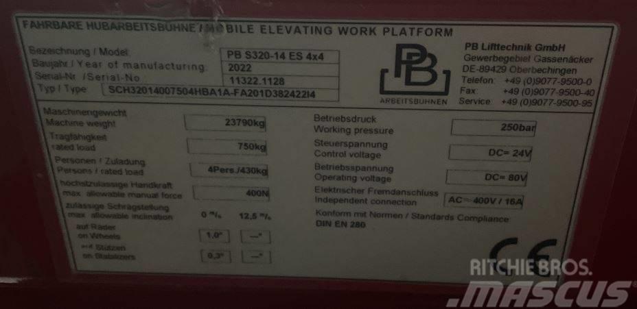 PB S320-14 4x4, high rack lift, 32m,like Holland Lift Plataformas tijera