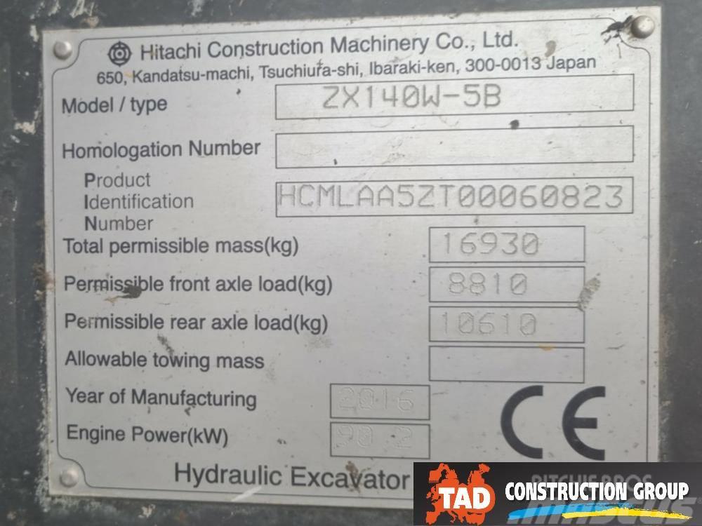 Hitachi ZX 140W-5B Excavadoras de ruedas