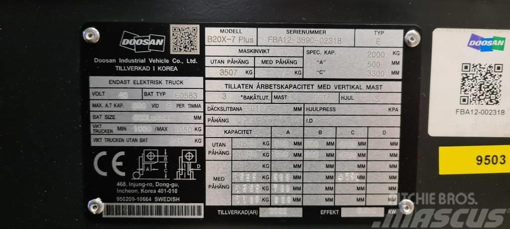 Doosan Elmotvikt 2 ton 4750mm - HYRA/KÖP Carretillas de horquilla eléctrica