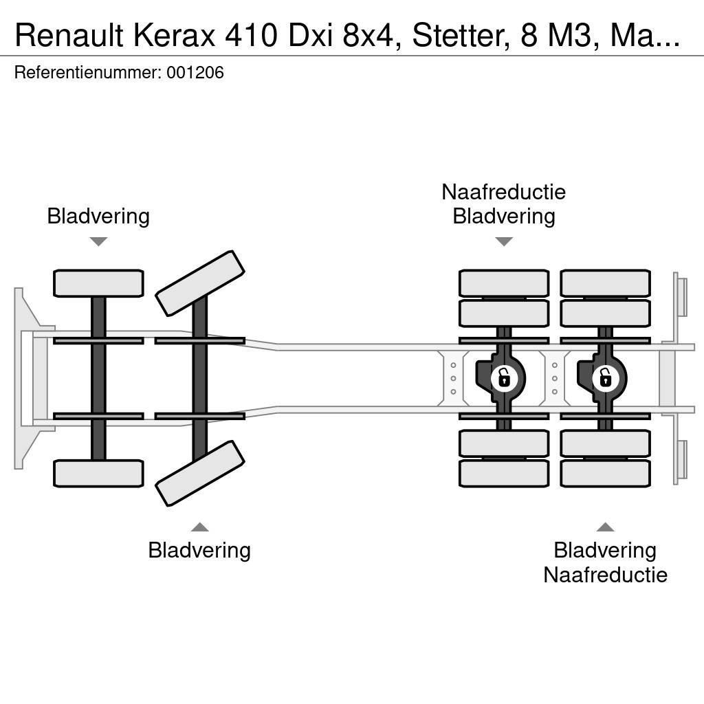 Renault Kerax 410 Dxi 8x4, Stetter, 8 M3, Manual, Steel Su Camiones hormigonera
