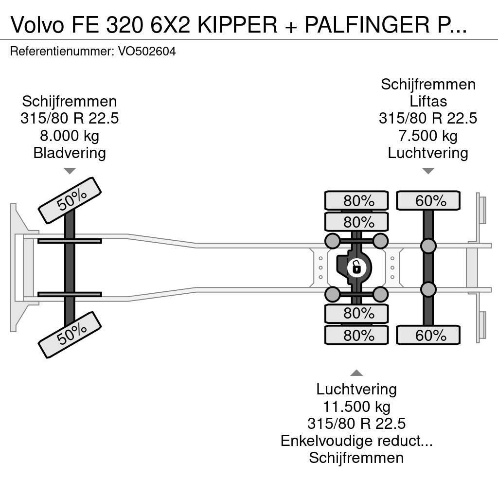 Volvo FE 320 6X2 KIPPER + PALFINGER PK12502 + REMOTE + M Camiones bañeras basculantes o volquetes