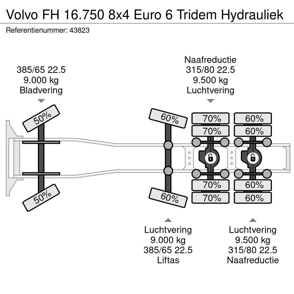 Volvo FH 16.750 8x4 Euro 6 Tridem Hydrauliek Cabezas tractoras