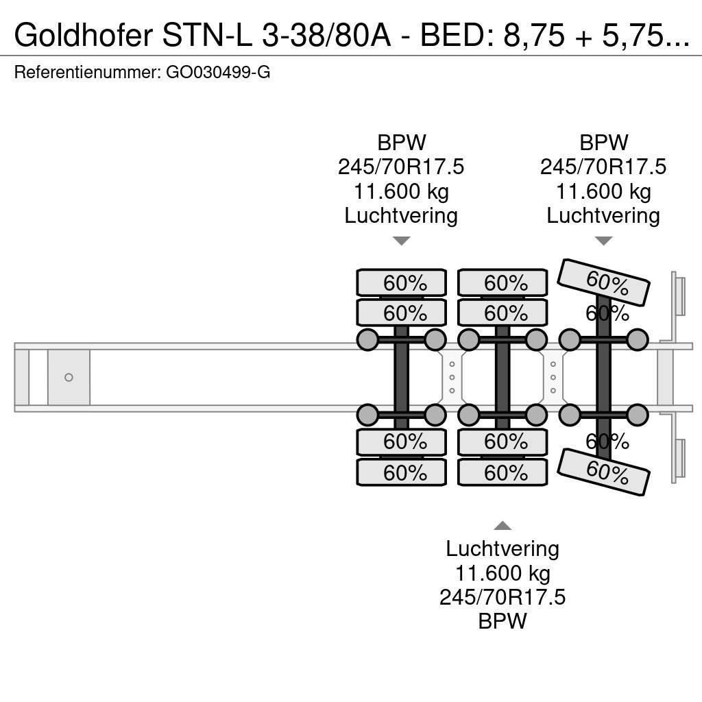Goldhofer STN-L 3-38/80A - BED: 8,75 + 5,75 METER Semirremolques de góndola rebajada