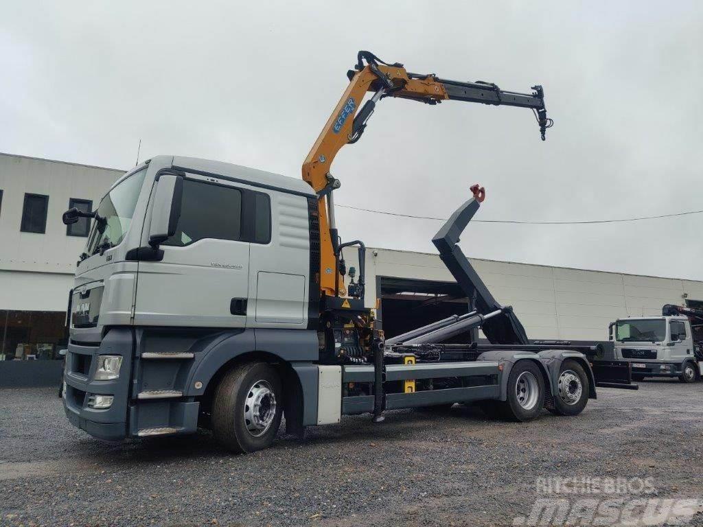 MAN TGX 26.400 Euro5 containersysteem kraan Effer 145 Camiones polibrazo