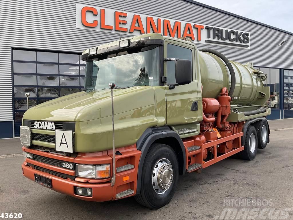 Scania T 124 Euro 2 Manual Assmann Saug aufbau 13m³ Camiones aspiradores/combi