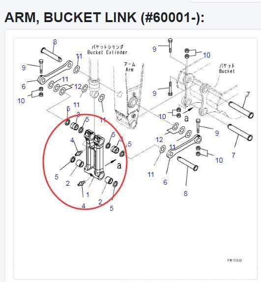 Komatsu PC300 LINK ASSY 207-70-00480 Retroexcavadoras