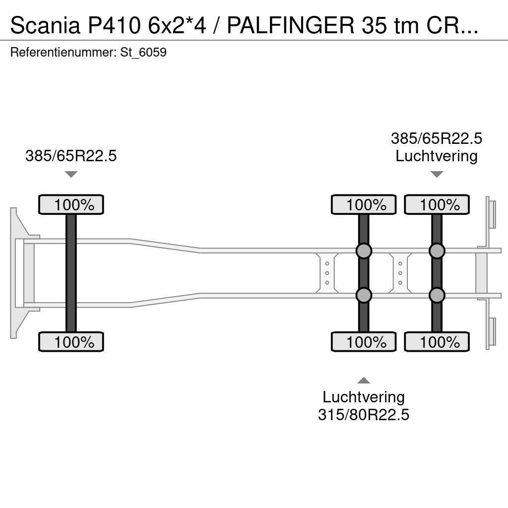Scania P410 6x2*4 / PALFINGER 35 tm CRANE + WINCH Camiones grúa