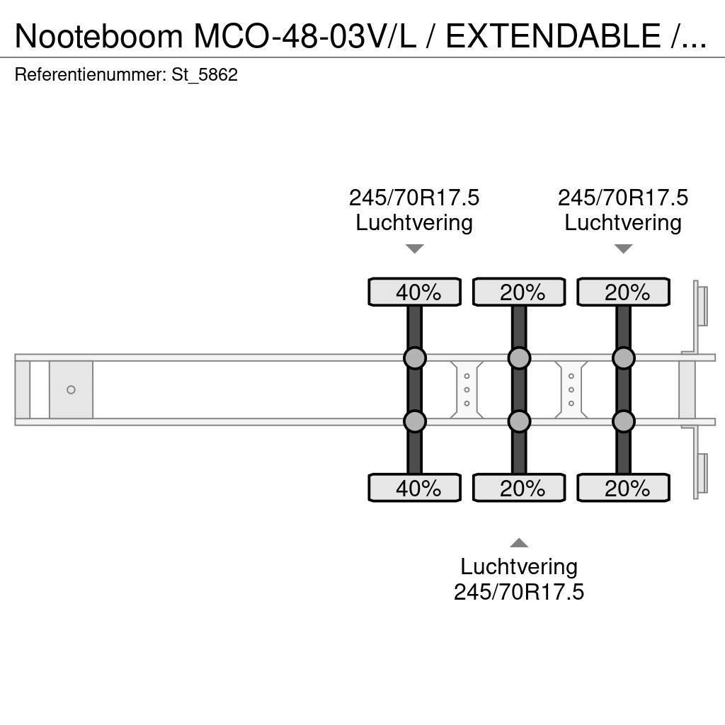 Nooteboom MCO-48-03V/L / EXTENDABLE / 3X STEERING AXLE / REM Semirremolques de góndola rebajada