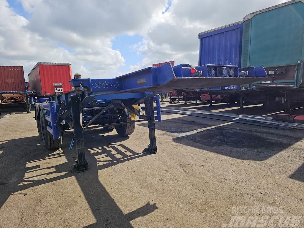 Renders 2 axle 20 ft container chassis steel springs bpw d Semirremolques portacontenedores