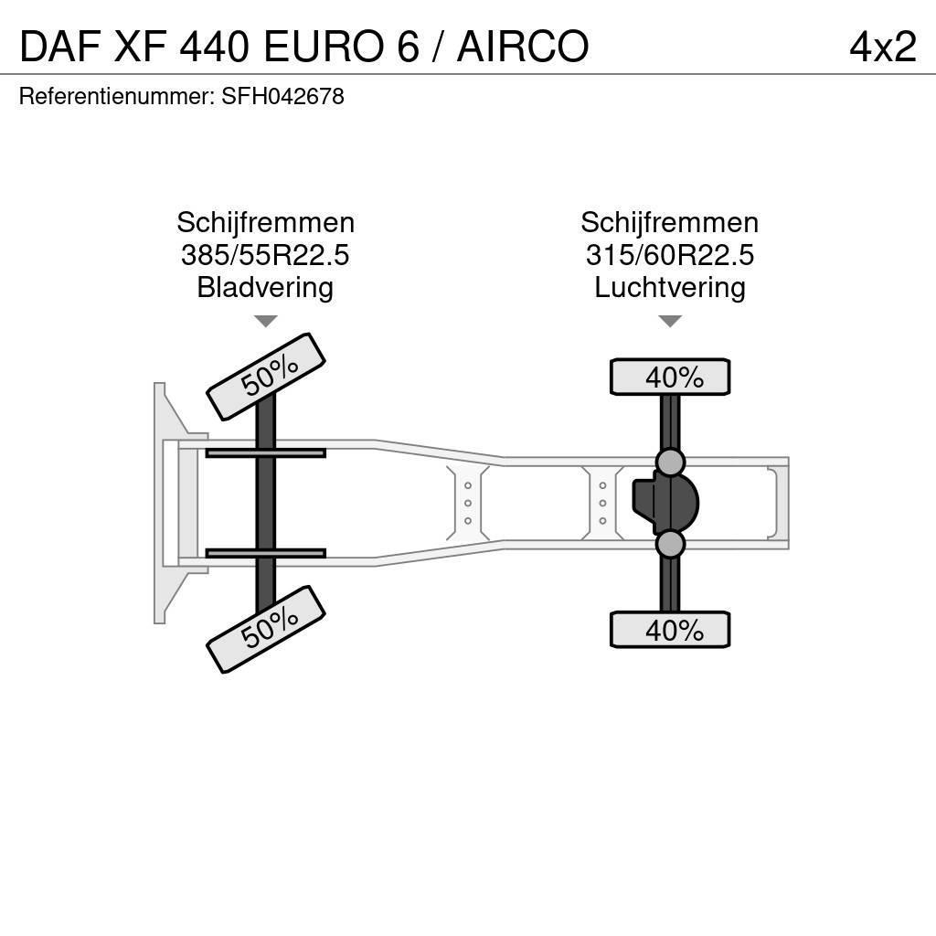 DAF XF 440 EURO 6 / AIRCO Cabezas tractoras