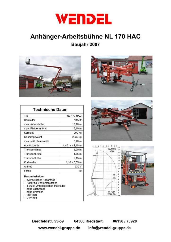 Niftylift NL 170 HAC Plataformas remolcables