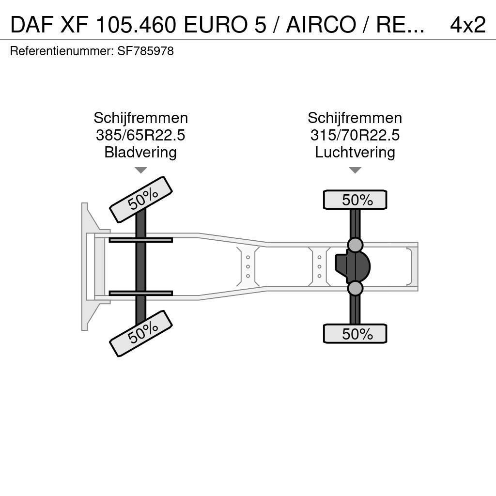 DAF XF 105.460 EURO 5 / AIRCO / RETARDER Cabezas tractoras