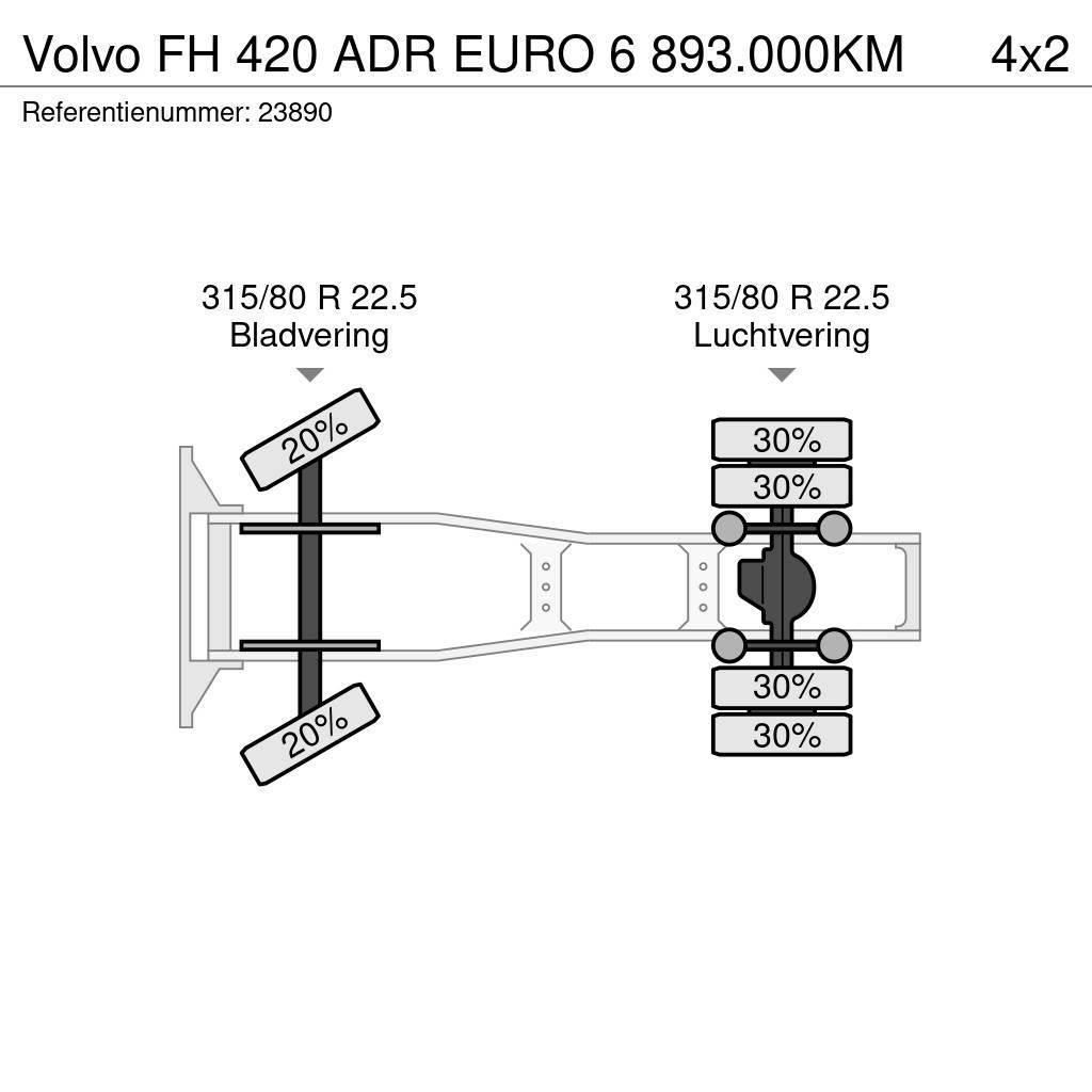 Volvo FH 420 ADR EURO 6 893.000KM Cabezas tractoras