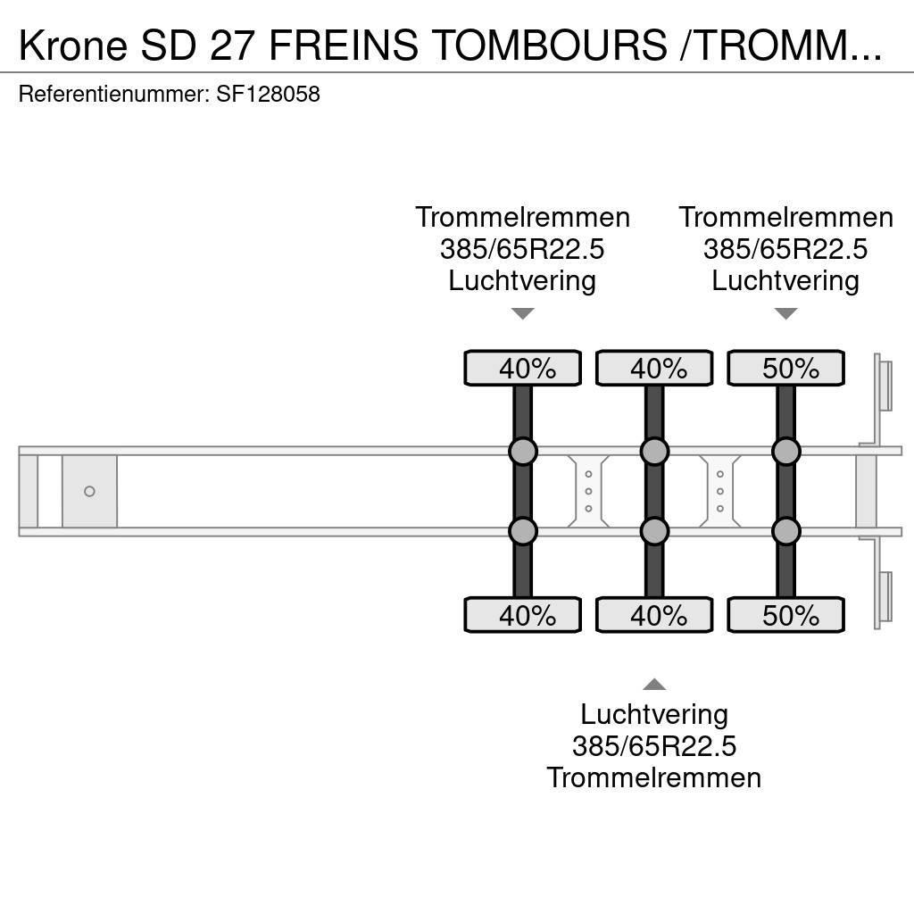 Krone SD 27 FREINS TOMBOURS /TROMMELREMMEN Semirremolques de plataformas planas/laterales abatibles