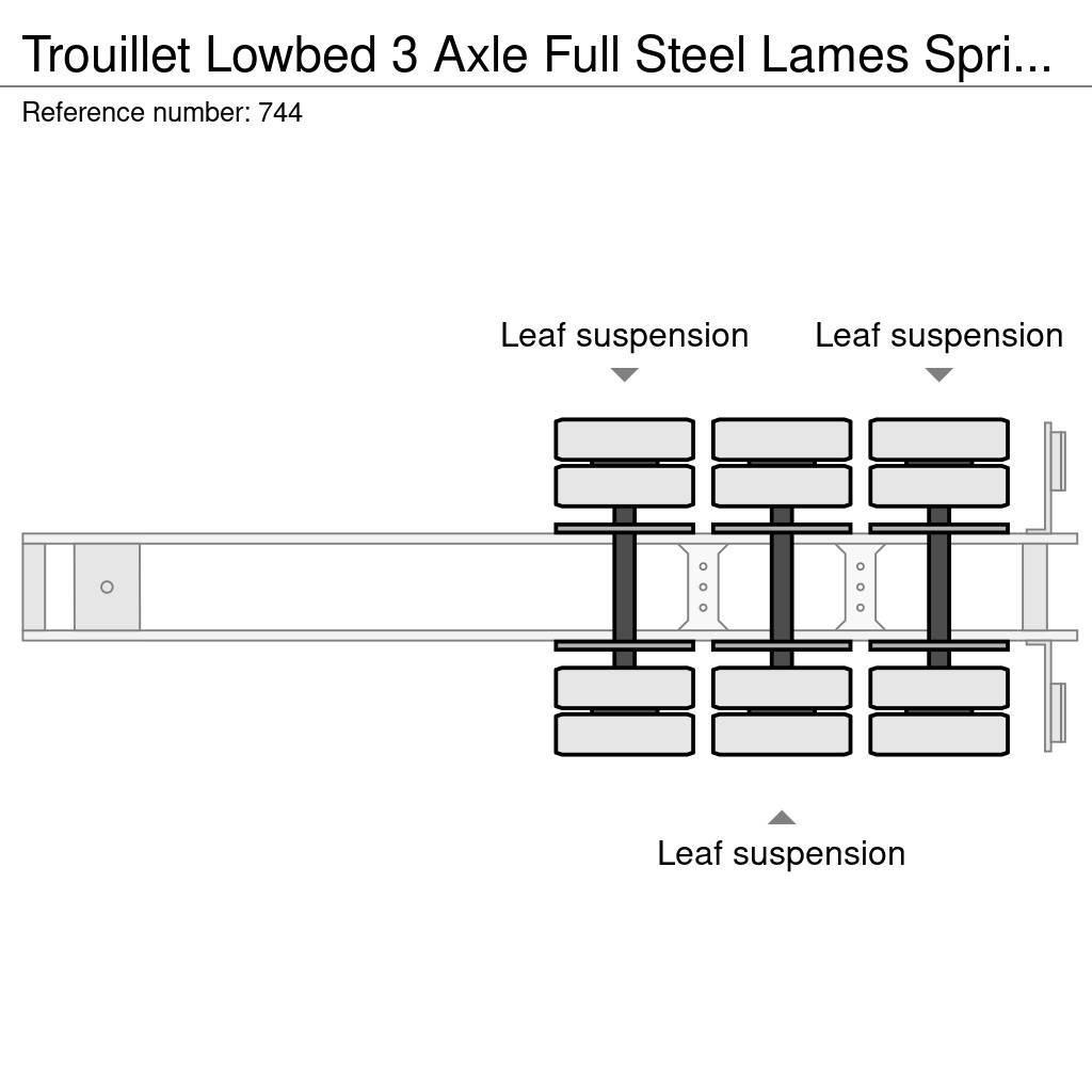 Trouillet Lowbed 3 Axle Full Steel Lames Spring Suspension 1 Semirremolques de góndola rebajada