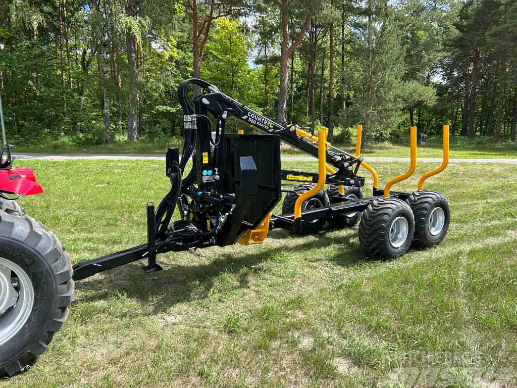 Country TRAILER 70S + CRANE 550 MASTER Remolques forestales