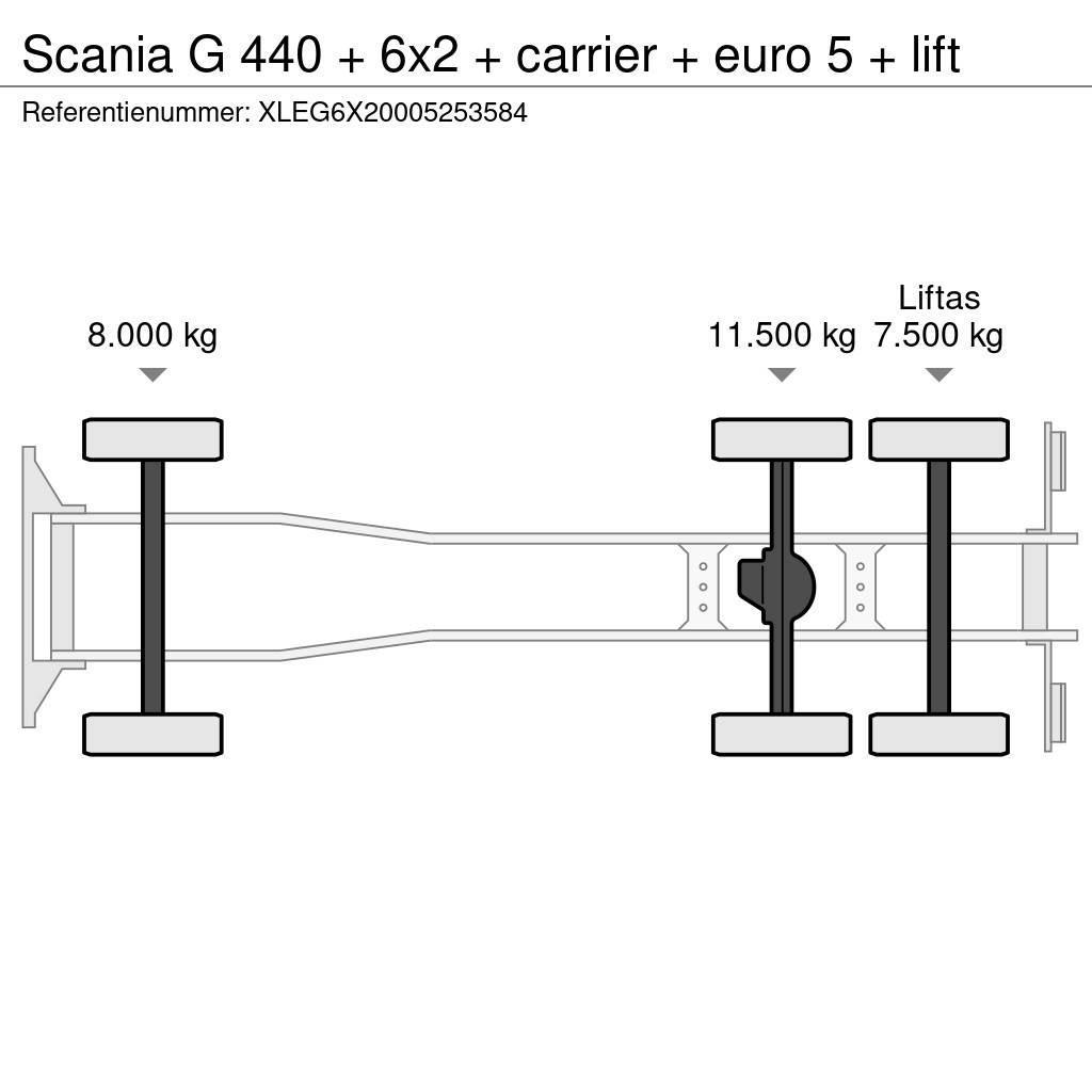 Scania G 440 + 6x2 + carrier + euro 5 + lift Isotermos y frigoríficos