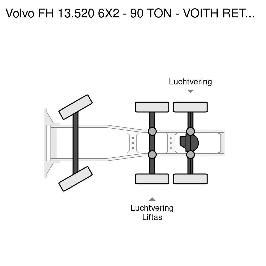 Volvo FH 13.520 6X2 - 90 TON - VOITH RETARDER - BIG AXLE Cabezas tractoras