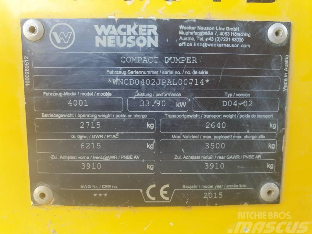 Wacker Neuson 4001s Dúmpers articulados